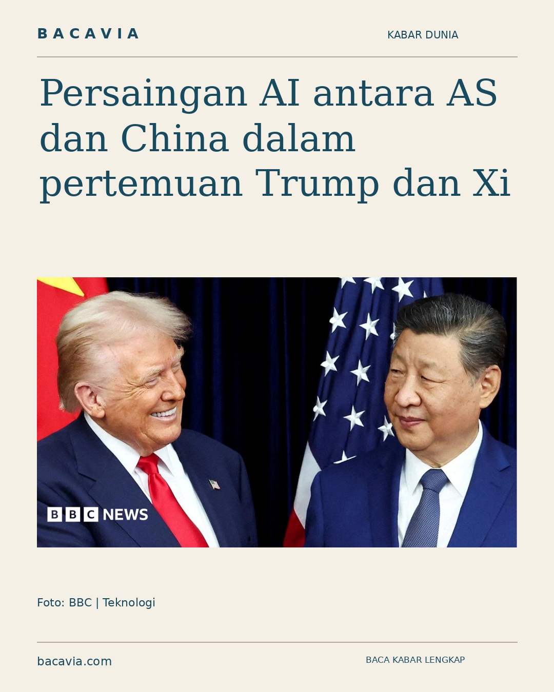 Persaingan AI antara AS dan China dalam pertemuan Trump dan Xi