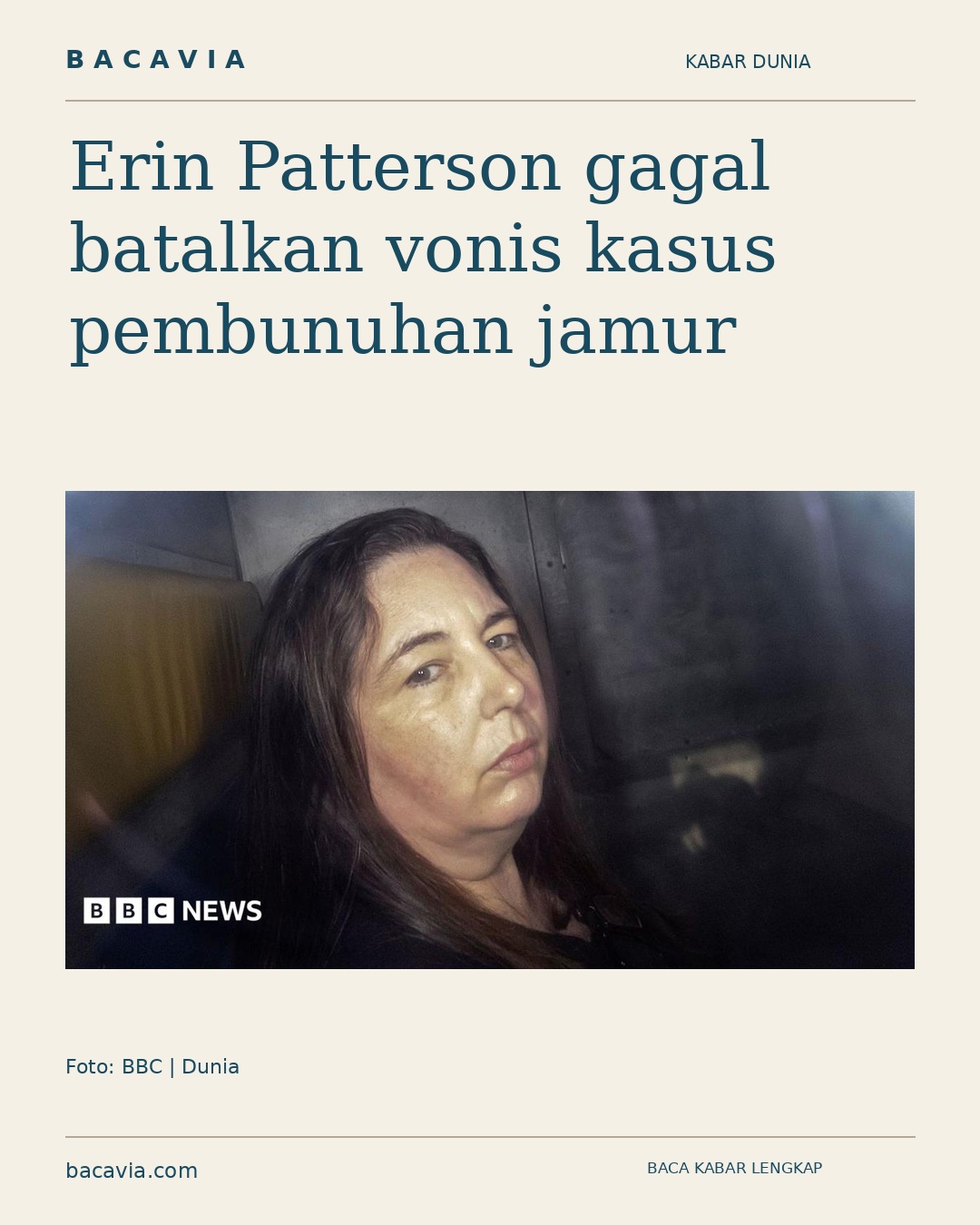 Kabar bergambar: Erin Patterson gagal batalkan vonis kasus pembunuhan jamur