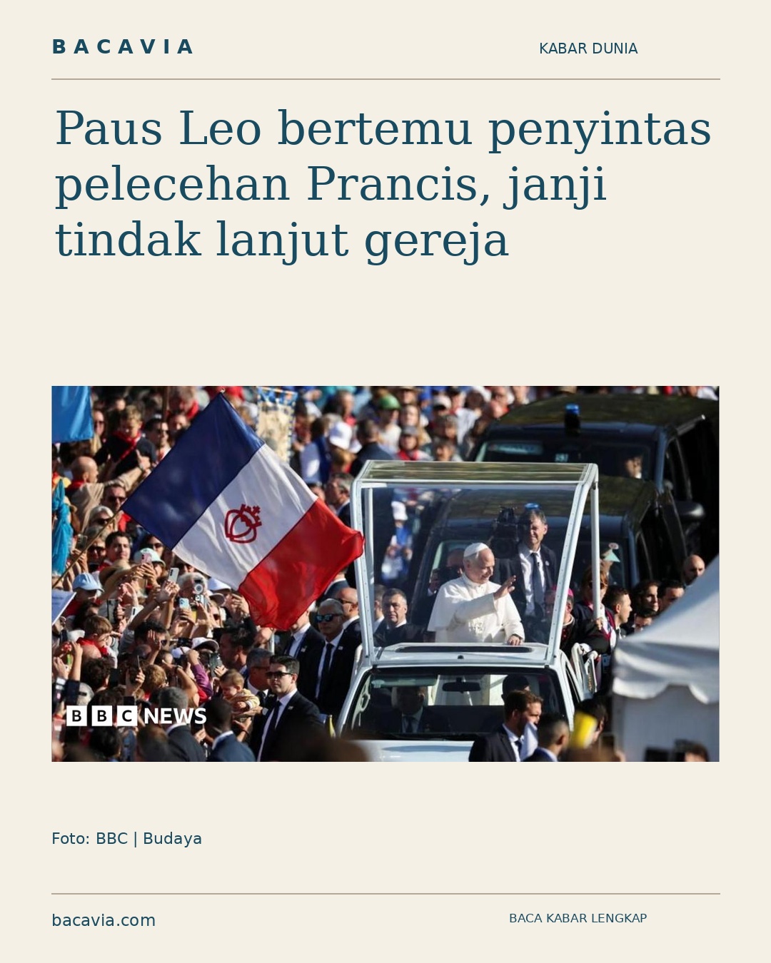 Kabar bergambar: Paus Leo bertemu penyintas pelecehan Prancis, janji tindak lanjut gereja