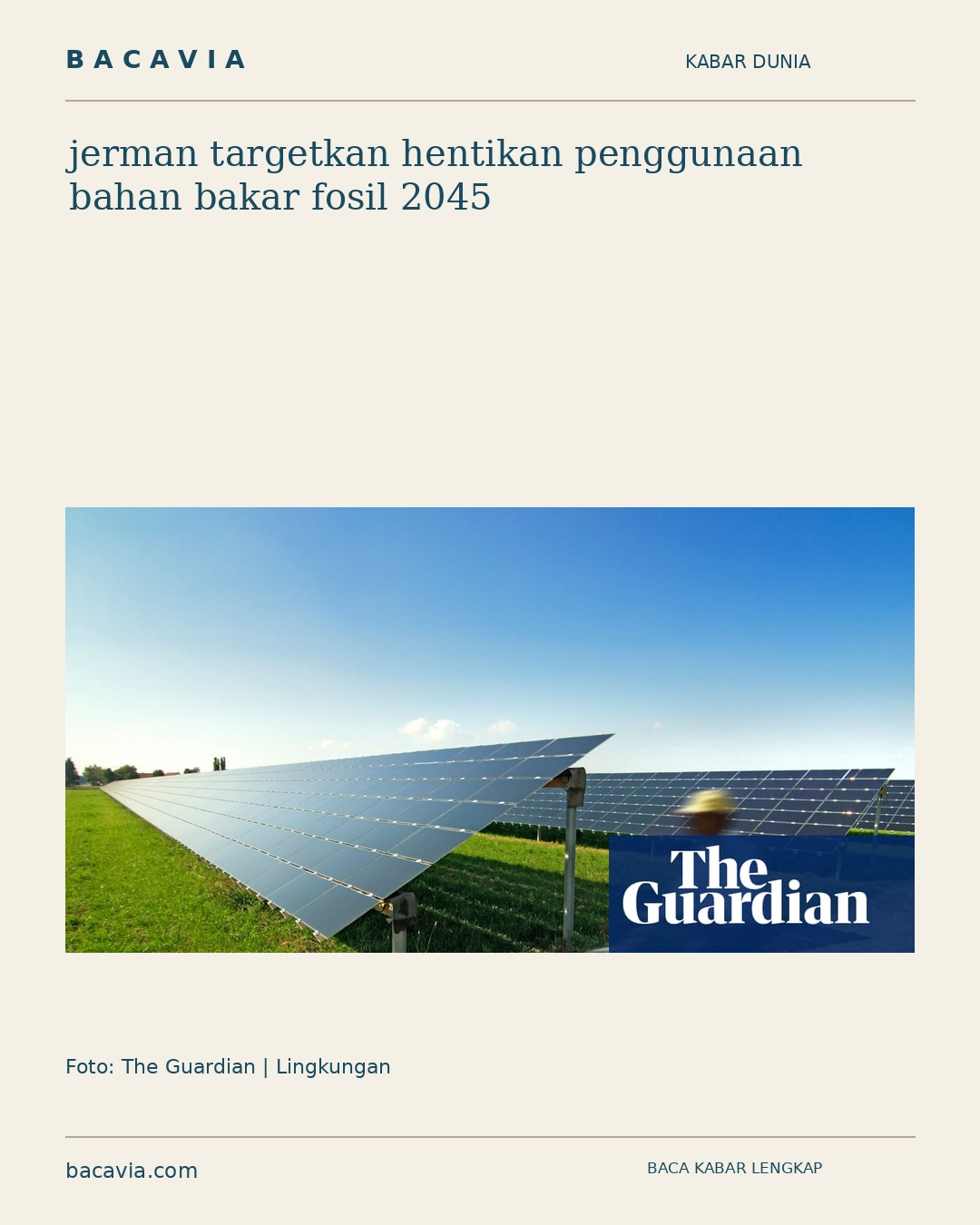 jerman targetkan hentikan penggunaan bahan bakar fosil 2045