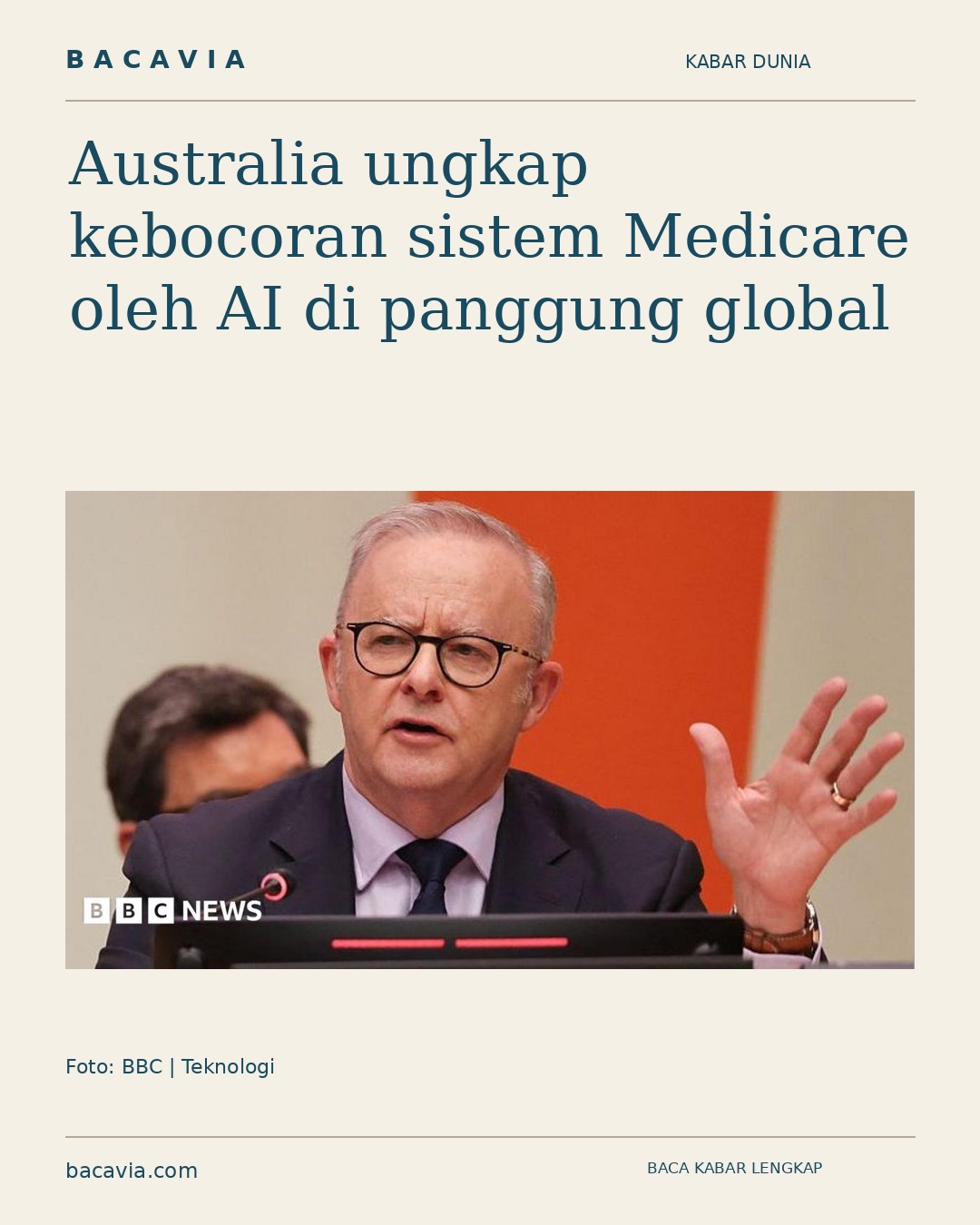 Australia ungkap kebocoran sistem Medicare oleh AI di panggung global