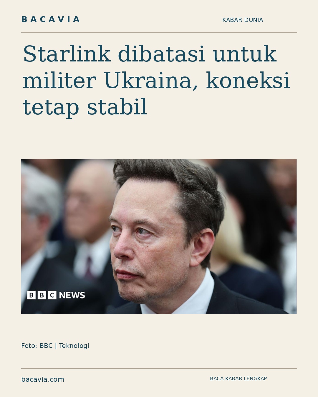 Kabar bergambar: Starlink dibatasi untuk militer Ukraina, koneksi tetap stabil