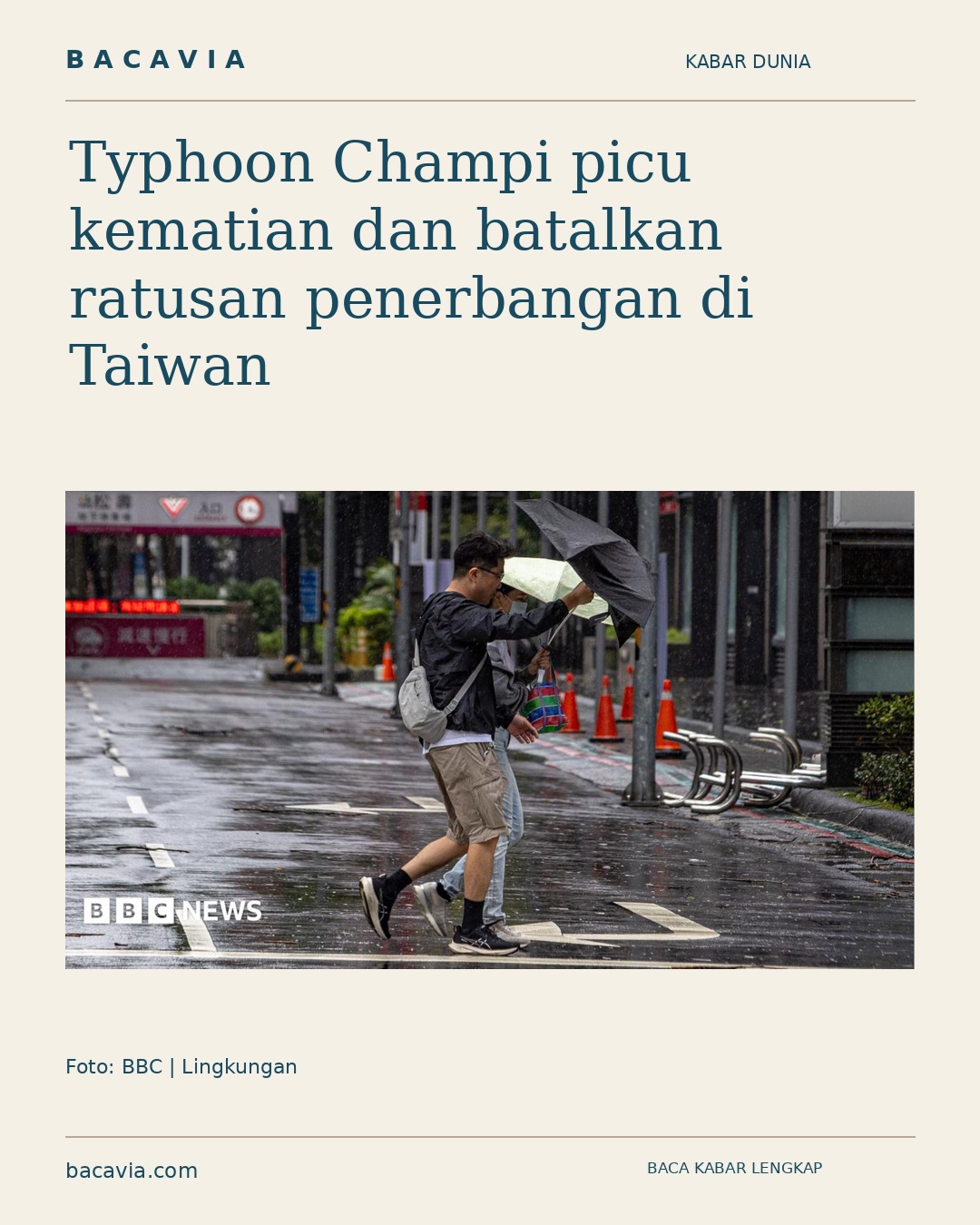Kabar bergambar: Typhoon Champi picu kematian dan batalkan ratusan penerbangan di Taiwan