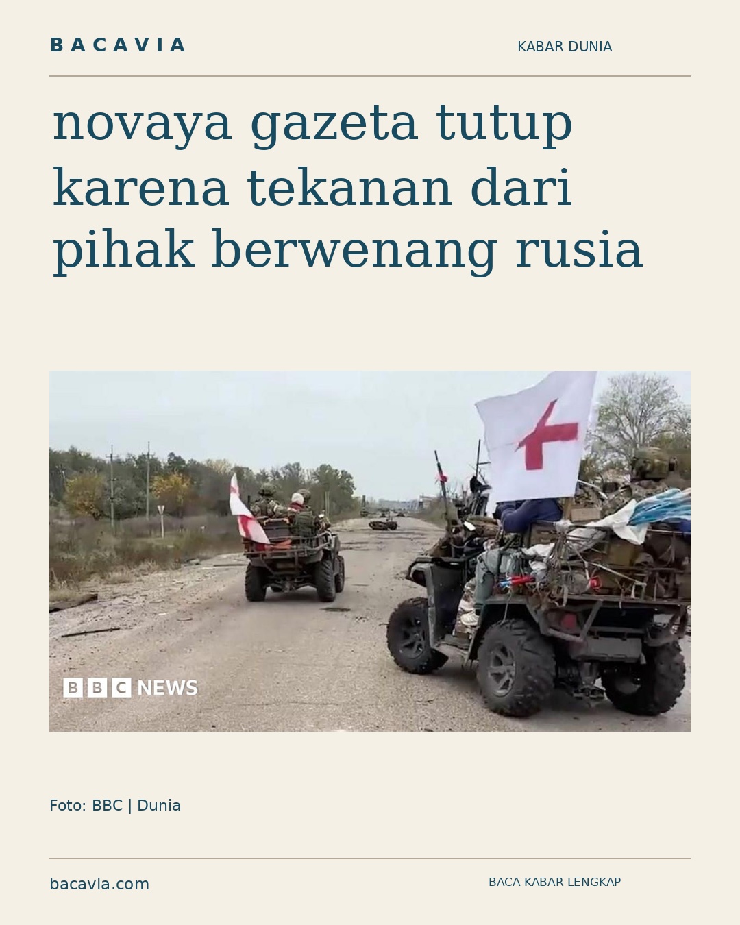 Kabar bergambar: novaya gazeta tutup karena tekanan dari pihak berwenang rusia