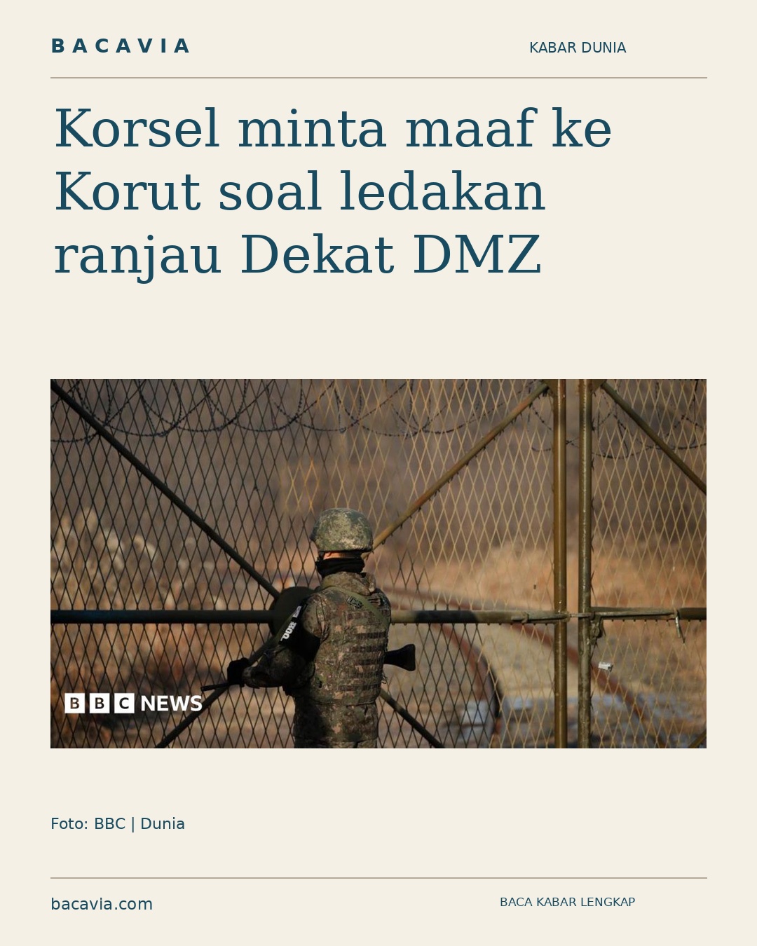 Kabar bergambar: Korsel minta maaf ke Korut soal ledakan ranjau Dekat DMZ