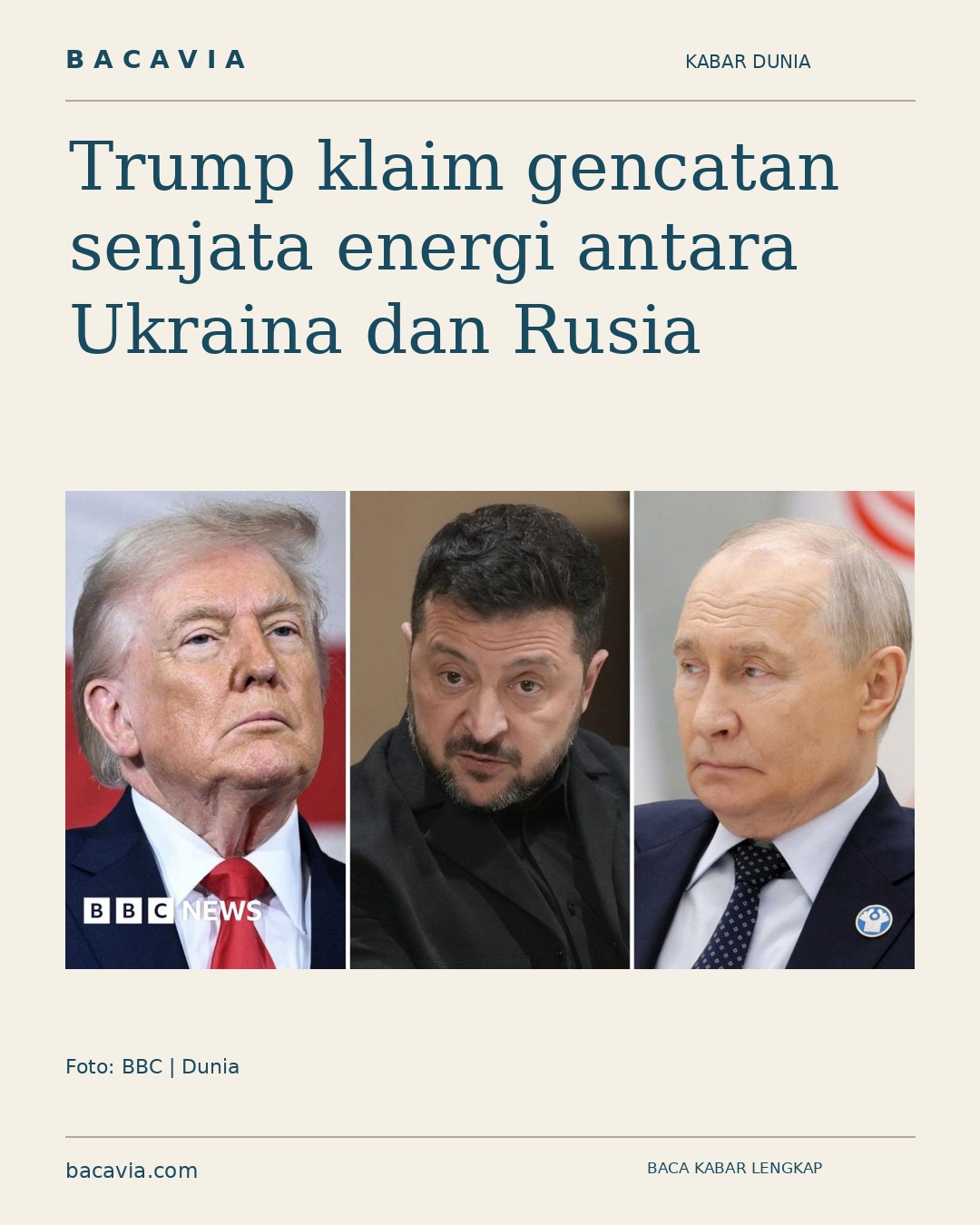 Kabar bergambar: Trump klaim gencatan senjata energi antara Ukraina dan Rusia