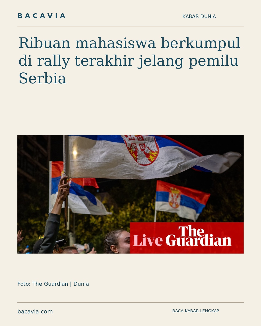 Kabar bergambar: Ribuan mahasiswa berkumpul di rally terakhir jelang pemilu Serbia