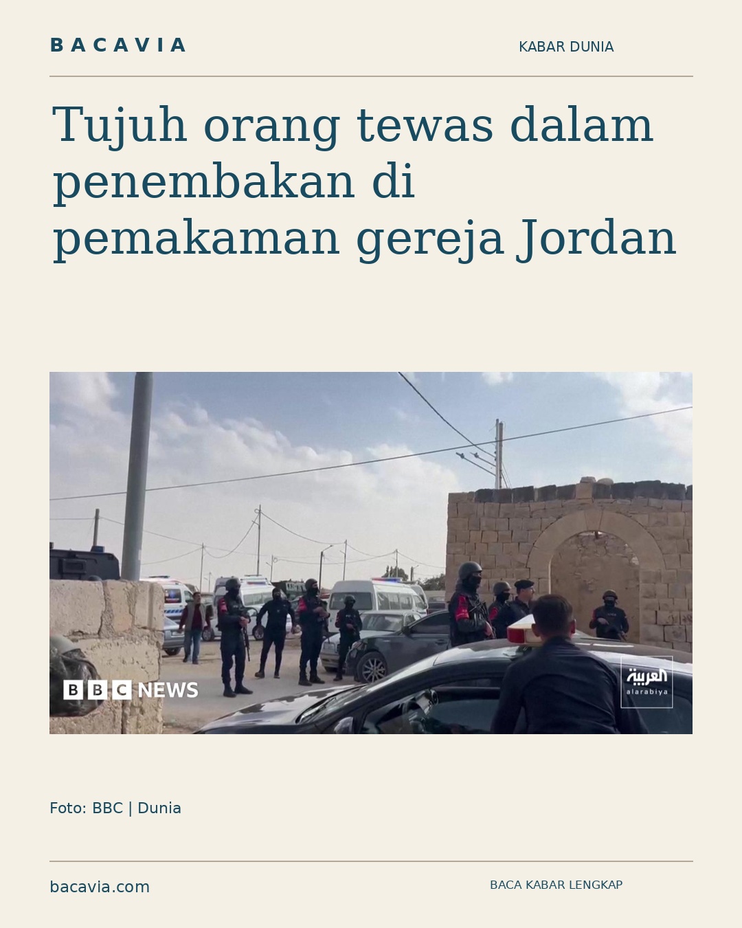 Kabar bergambar: Tujuh orang tewas dalam penembakan di pemakaman gereja Jordan