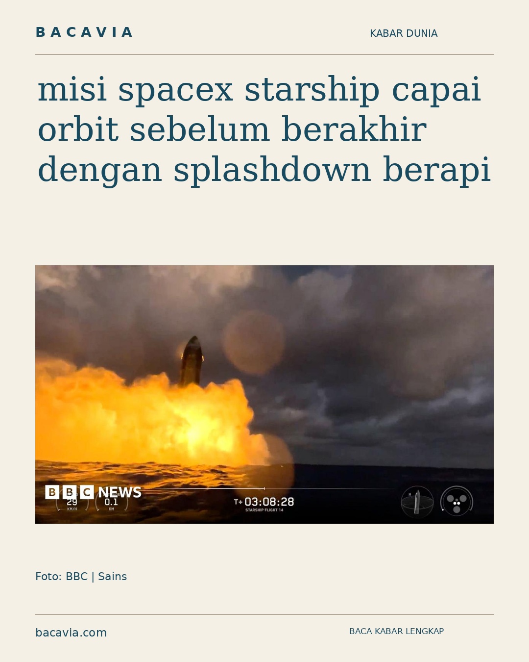 Kabar bergambar: misi spacex starship capai orbit sebelum berakhir dengan splashdown berapi