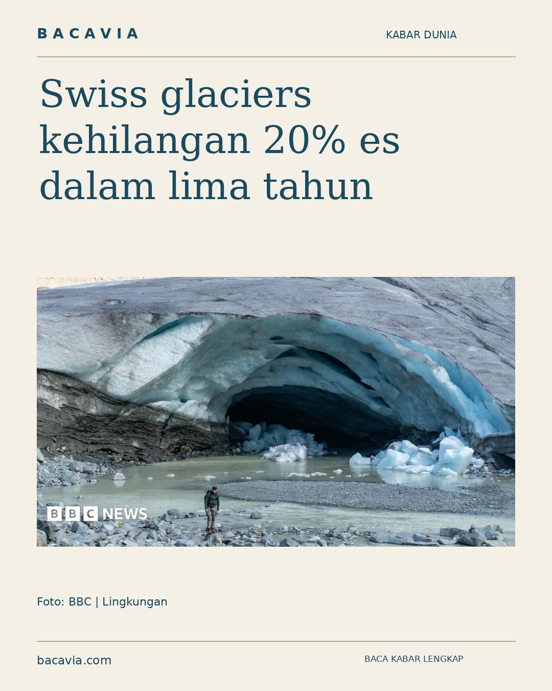 Kabar bergambar: Swiss glaciers kehilangan 20% es dalam lima tahun