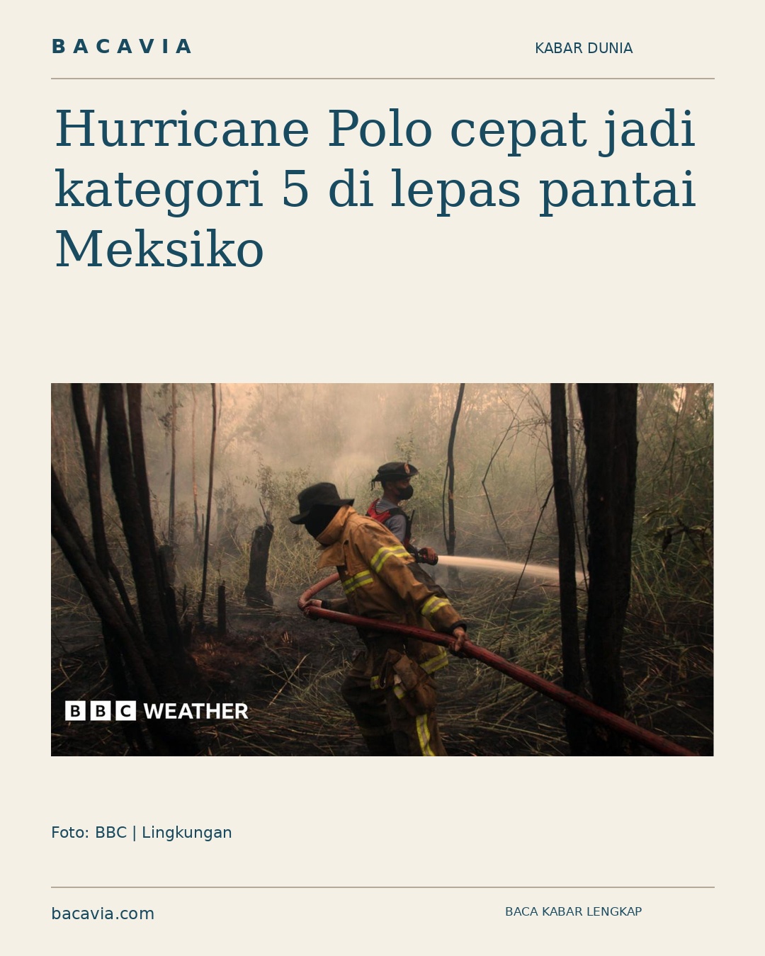 Hurricane Polo cepat jadi kategori 5 di lepas pantai Meksiko