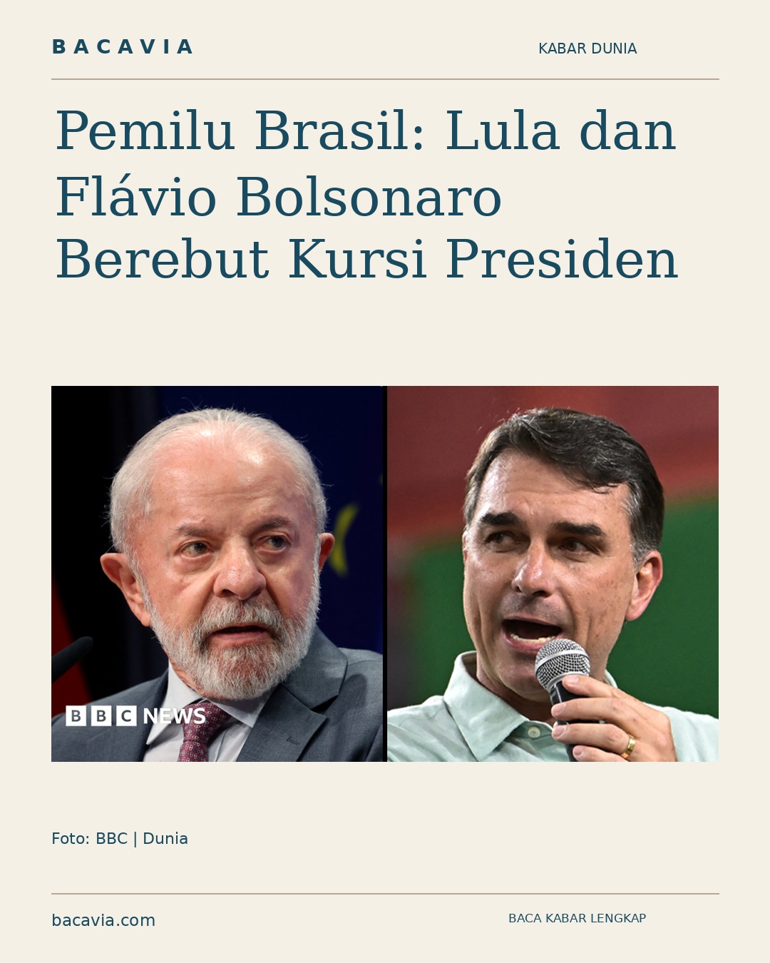 Kabar bergambar: Pemilu Brasil: Lula dan Flávio Bolsonaro Berebut Kursi Presiden