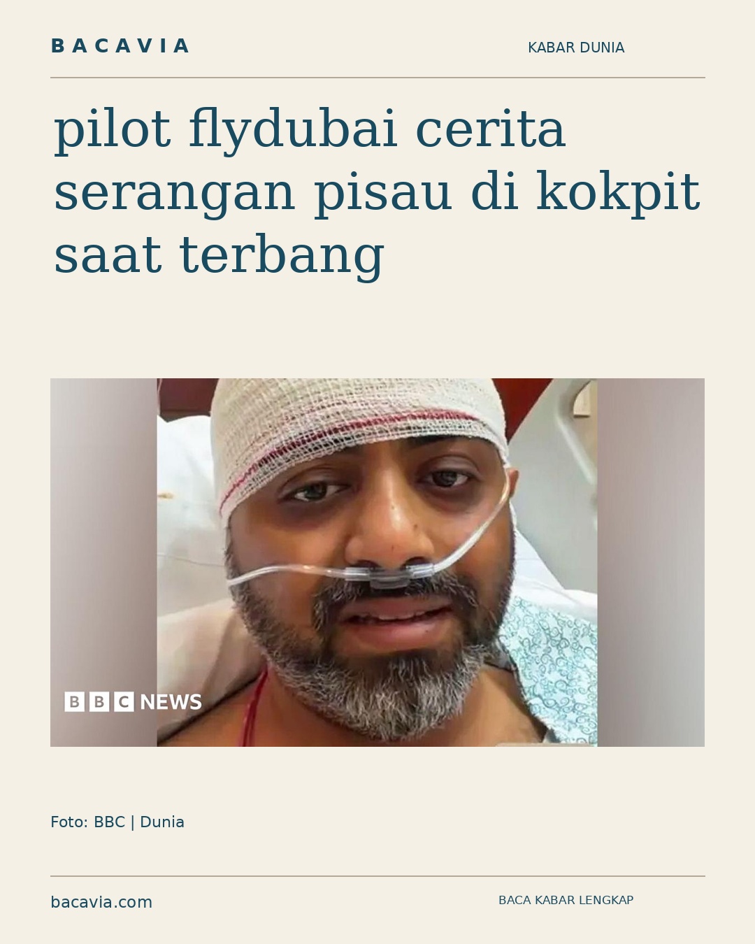 Kabar bergambar: pilot flydubai cerita serangan pisau di kokpit saat terbang