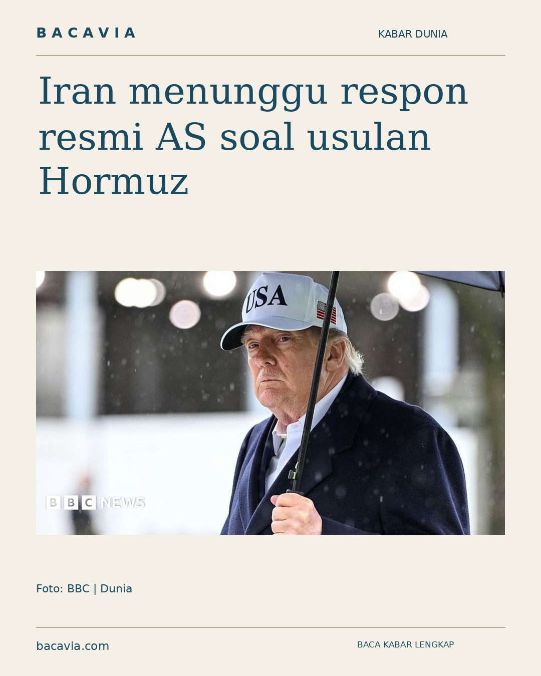 Kabar bergambar: Iran menunggu respon resmi AS soal usulan Hormuz
