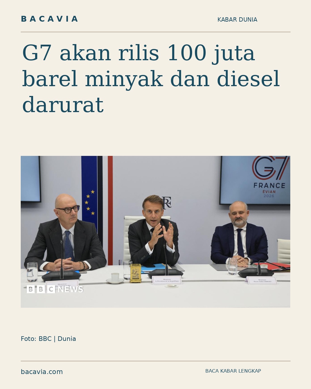 Kabar bergambar: G7 akan rilis 100 juta barel minyak dan diesel darurat