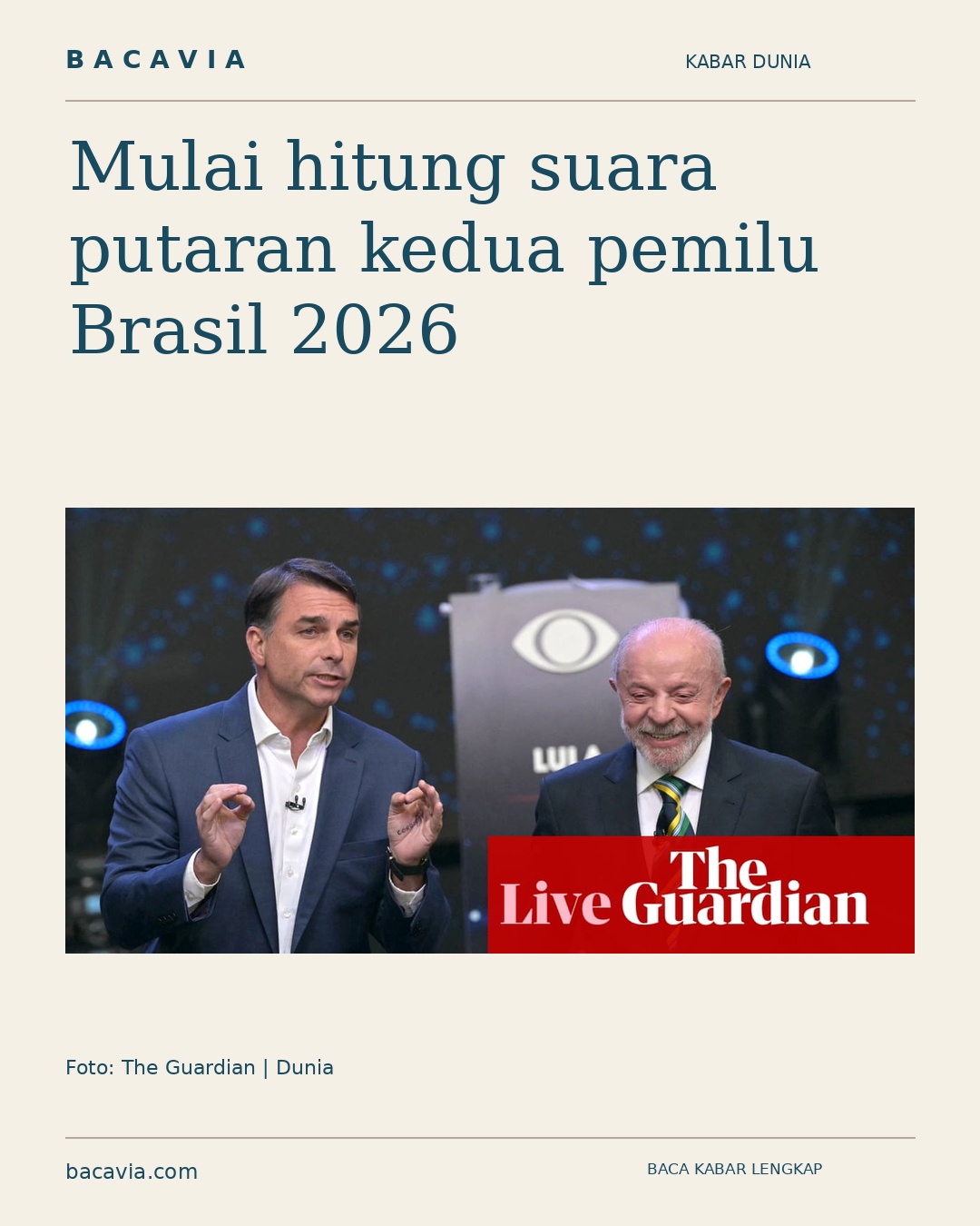 Kabar bergambar: Mulai hitung suara putaran kedua pemilu Brasil 2026