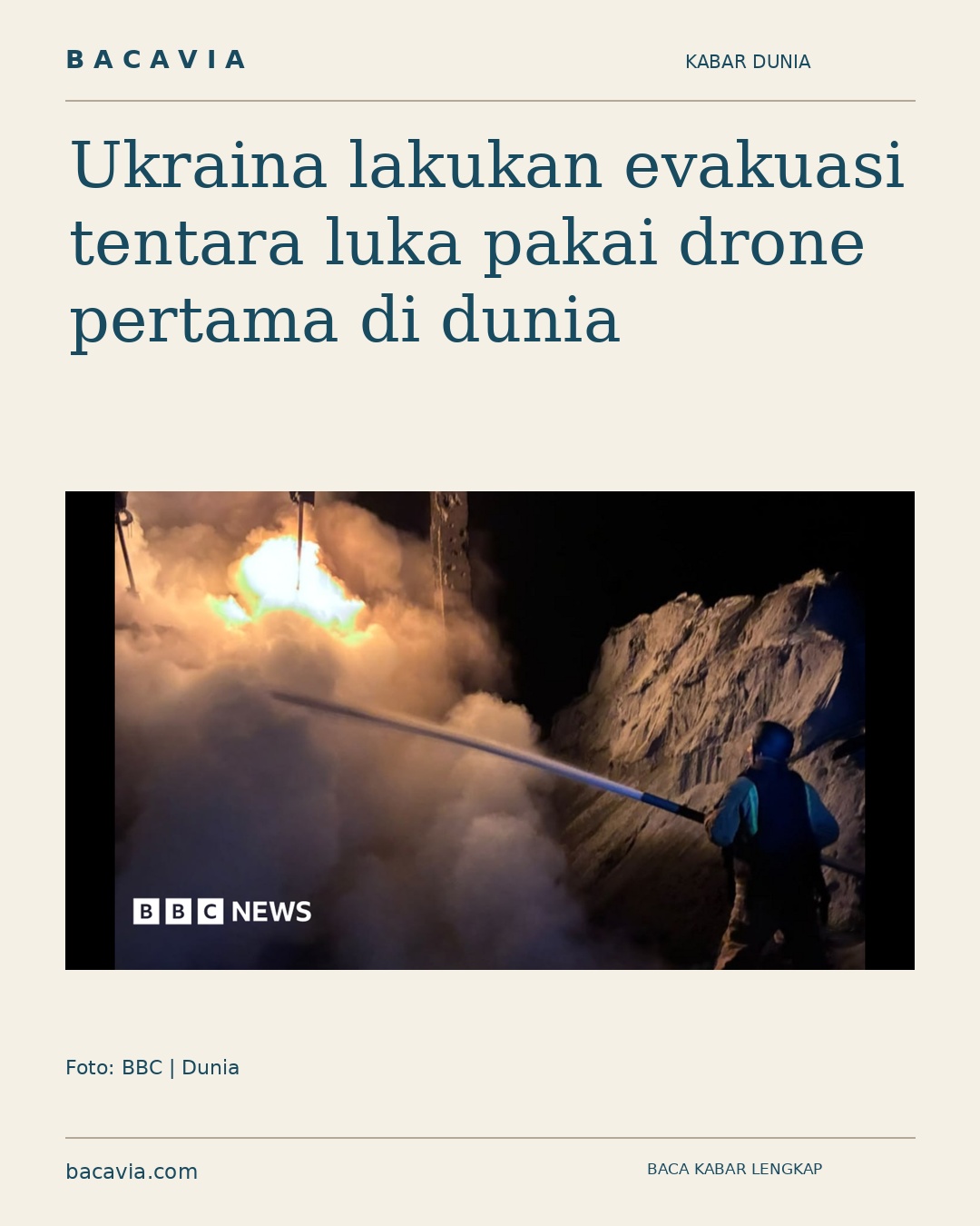Kabar bergambar: Ukraina lakukan evakuasi tentara luka pakai drone pertama di dunia