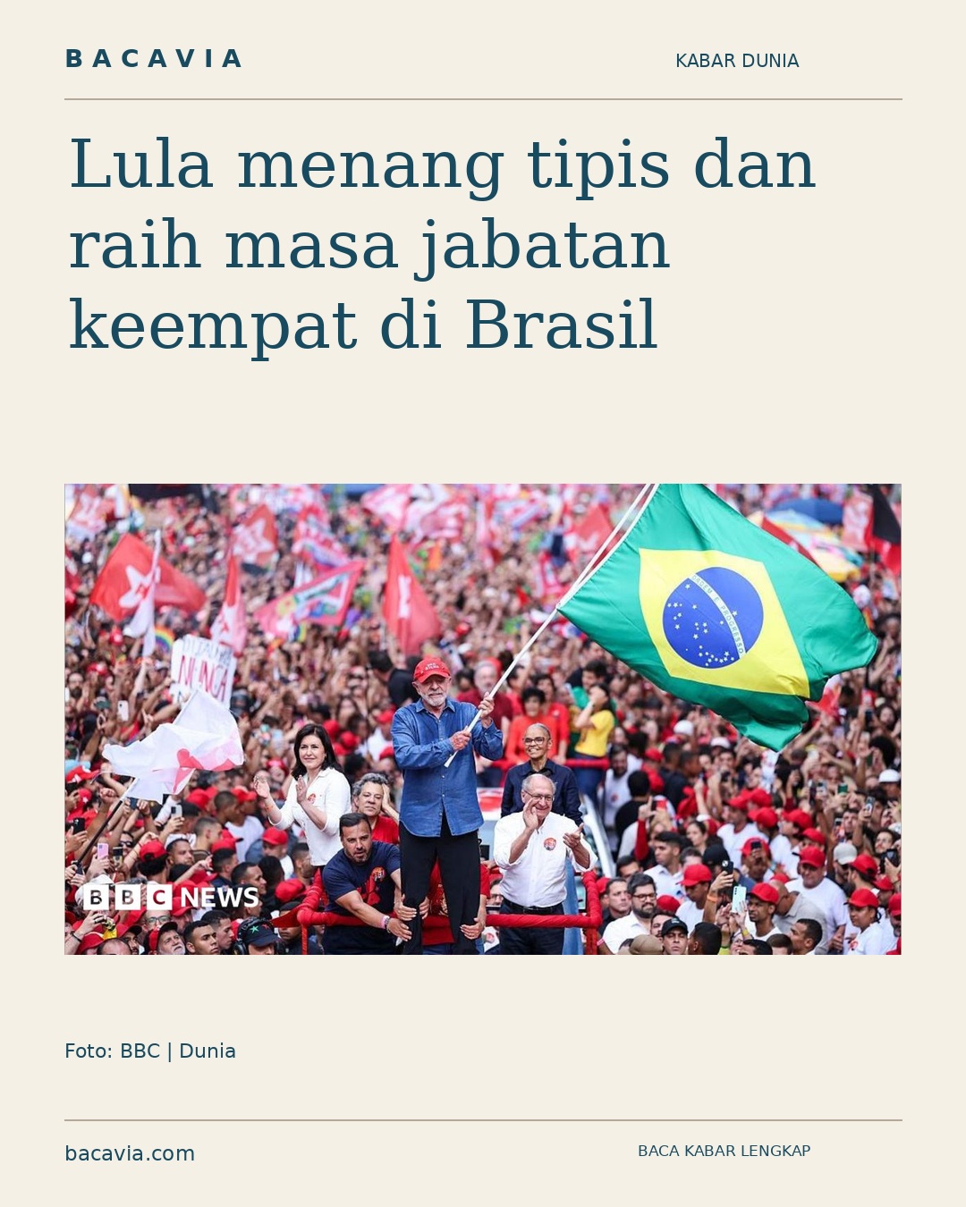 Kabar bergambar: Lula menang tipis dan raih masa jabatan keempat di Brasil