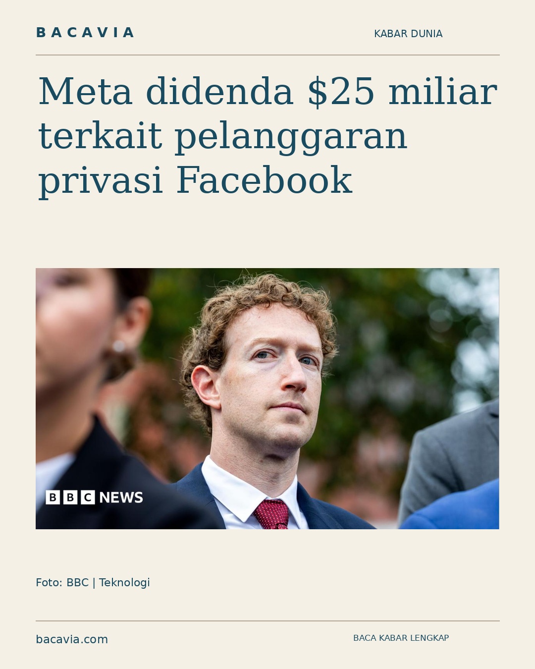 Kabar bergambar: Meta didenda $25 miliar terkait pelanggaran privasi Facebook