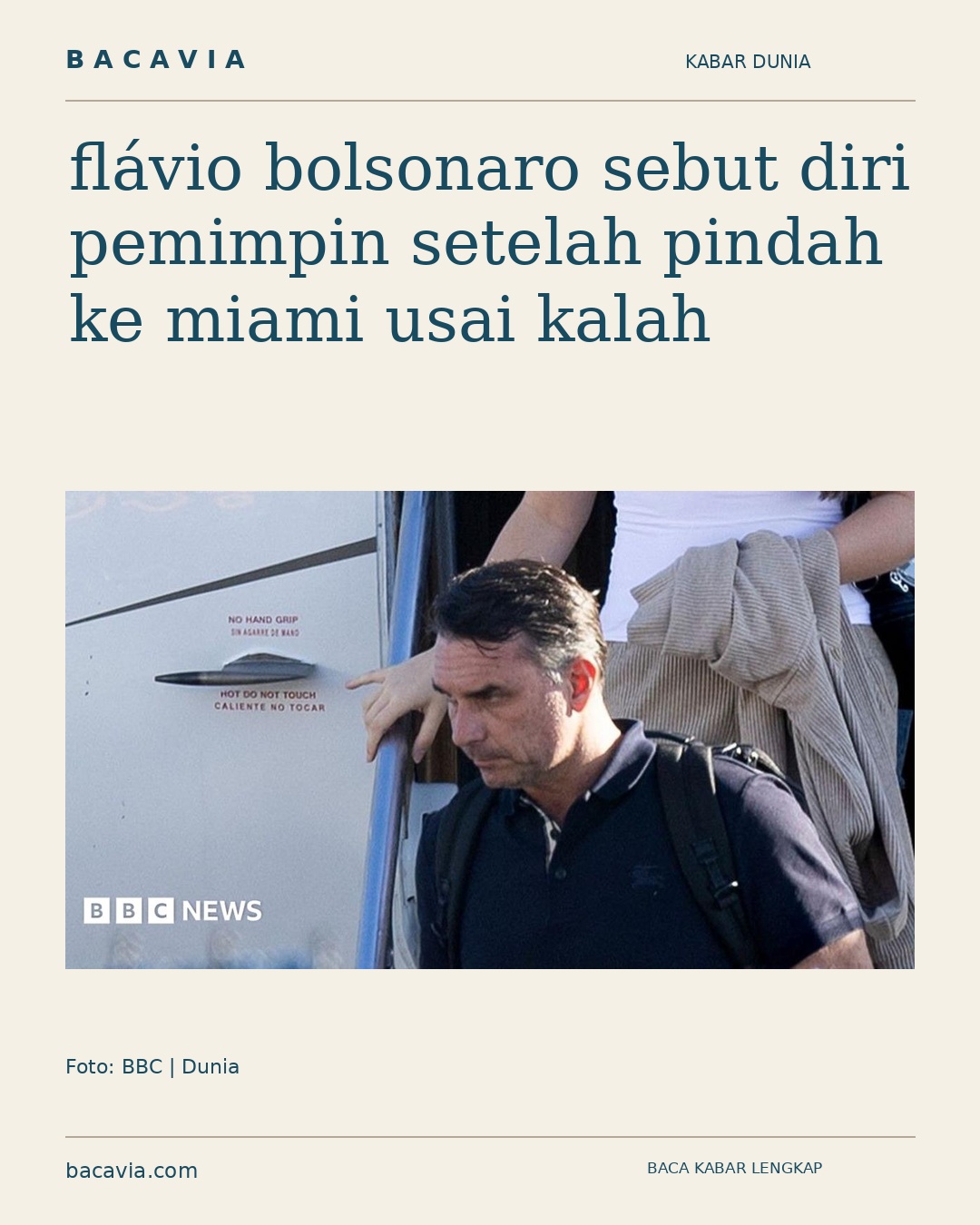 Kabar bergambar: flávio bolsonaro sebut diri pemimpin setelah pindah ke miami usai kalah
