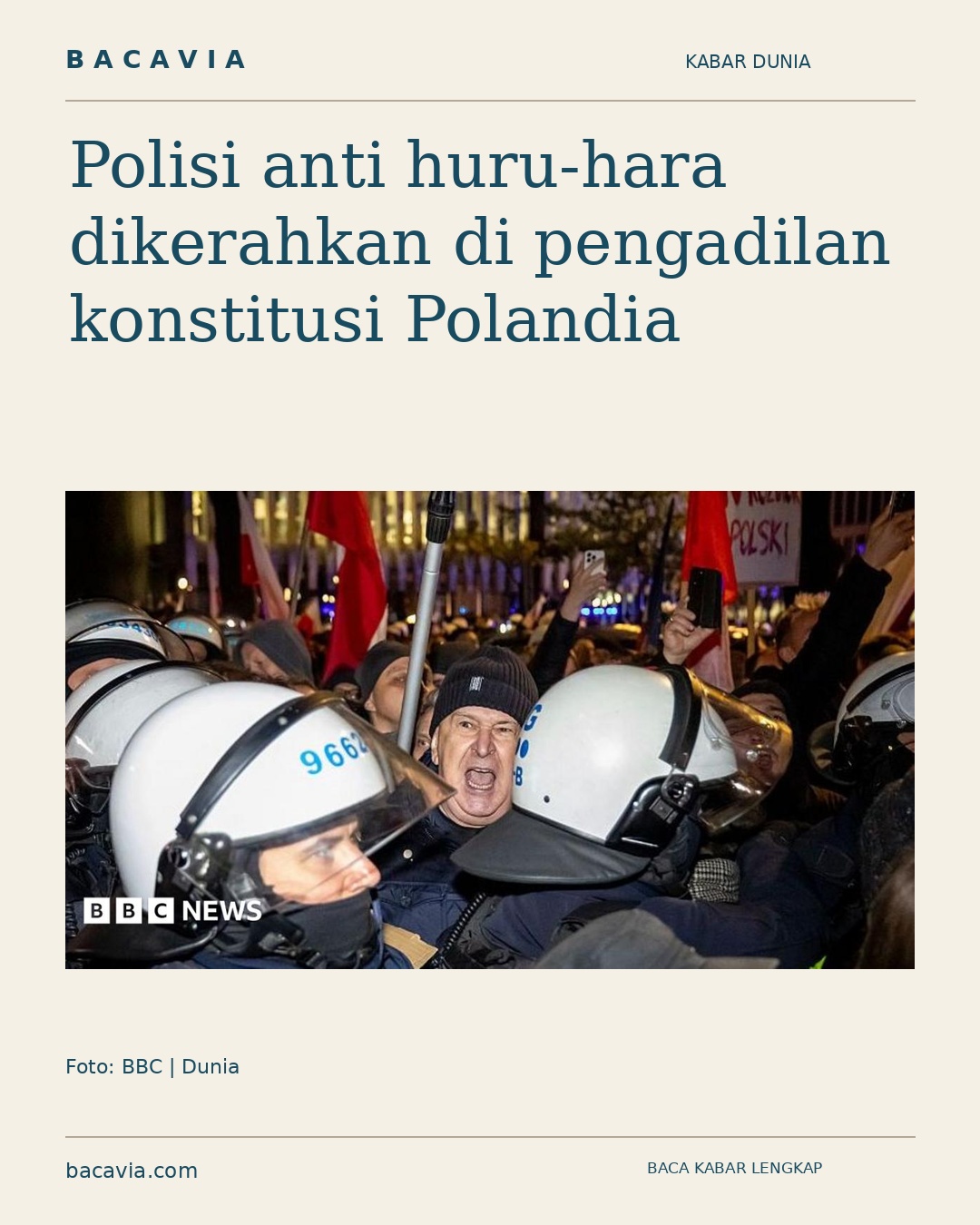 Kabar bergambar: Polisi anti huru-hara dikerahkan di pengadilan konstitusi Polandia