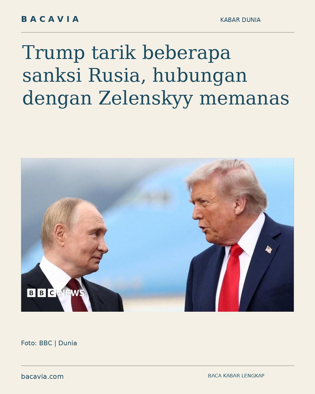 Kabar bergambar: Trump tarik beberapa sanksi Rusia, hubungan dengan Zelenskyy memanas