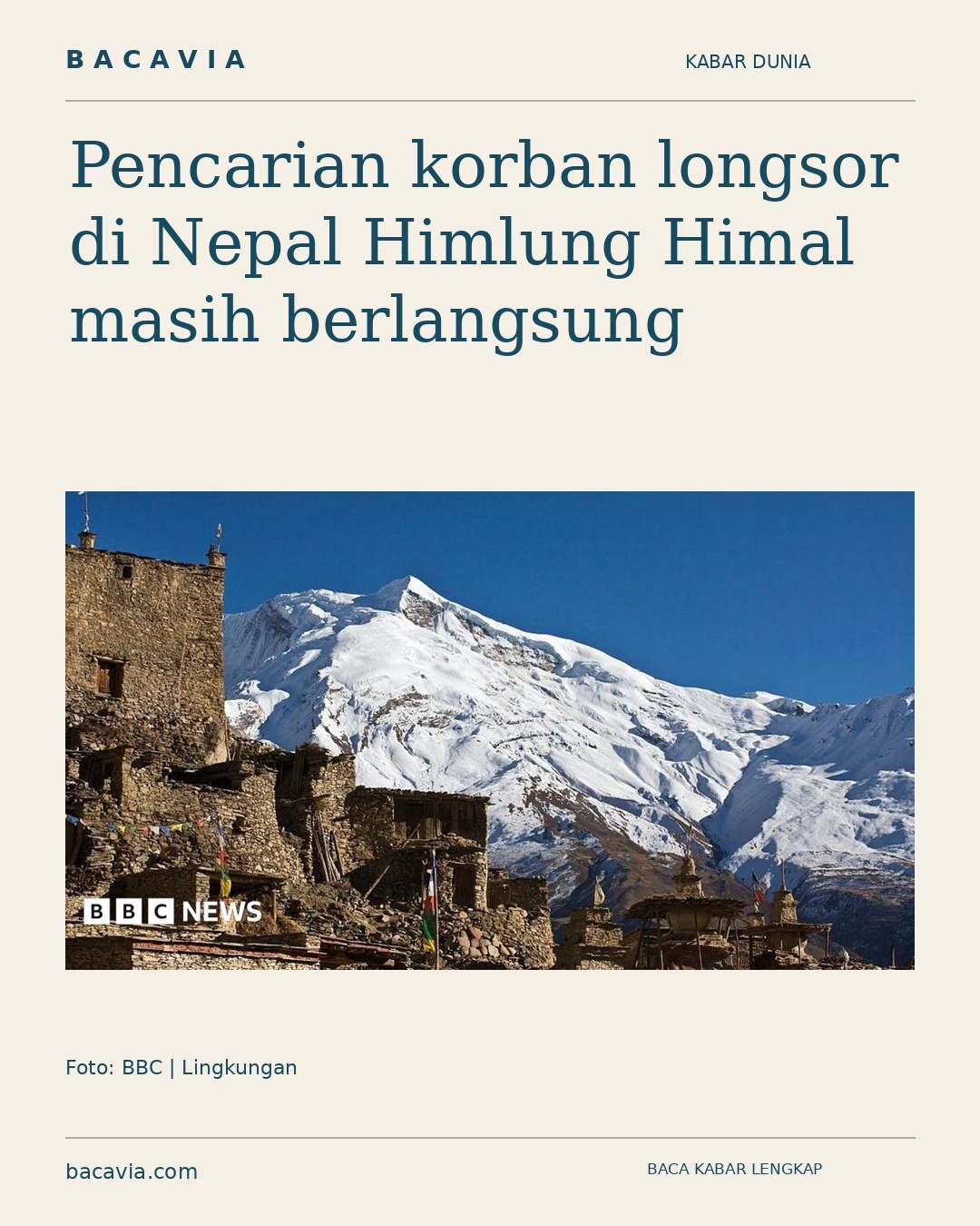 Kabar bergambar: Pencarian korban longsor di Nepal Himlung Himal masih berlangsung