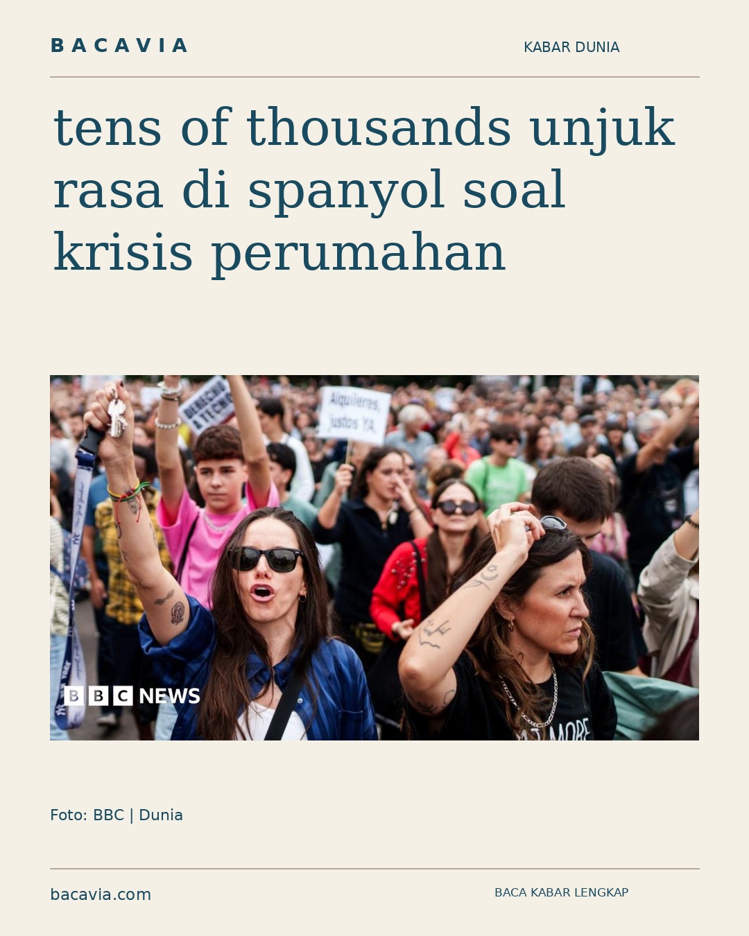 Kabar bergambar: tens of thousands unjuk rasa di spanyol soal krisis perumahan