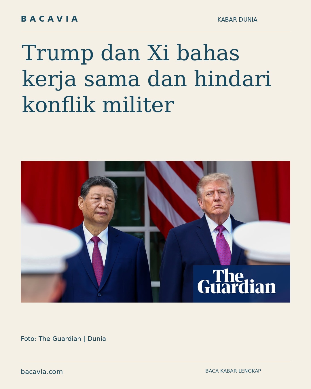 Trump dan Xi bahas kerja sama dan hindari konflik militer