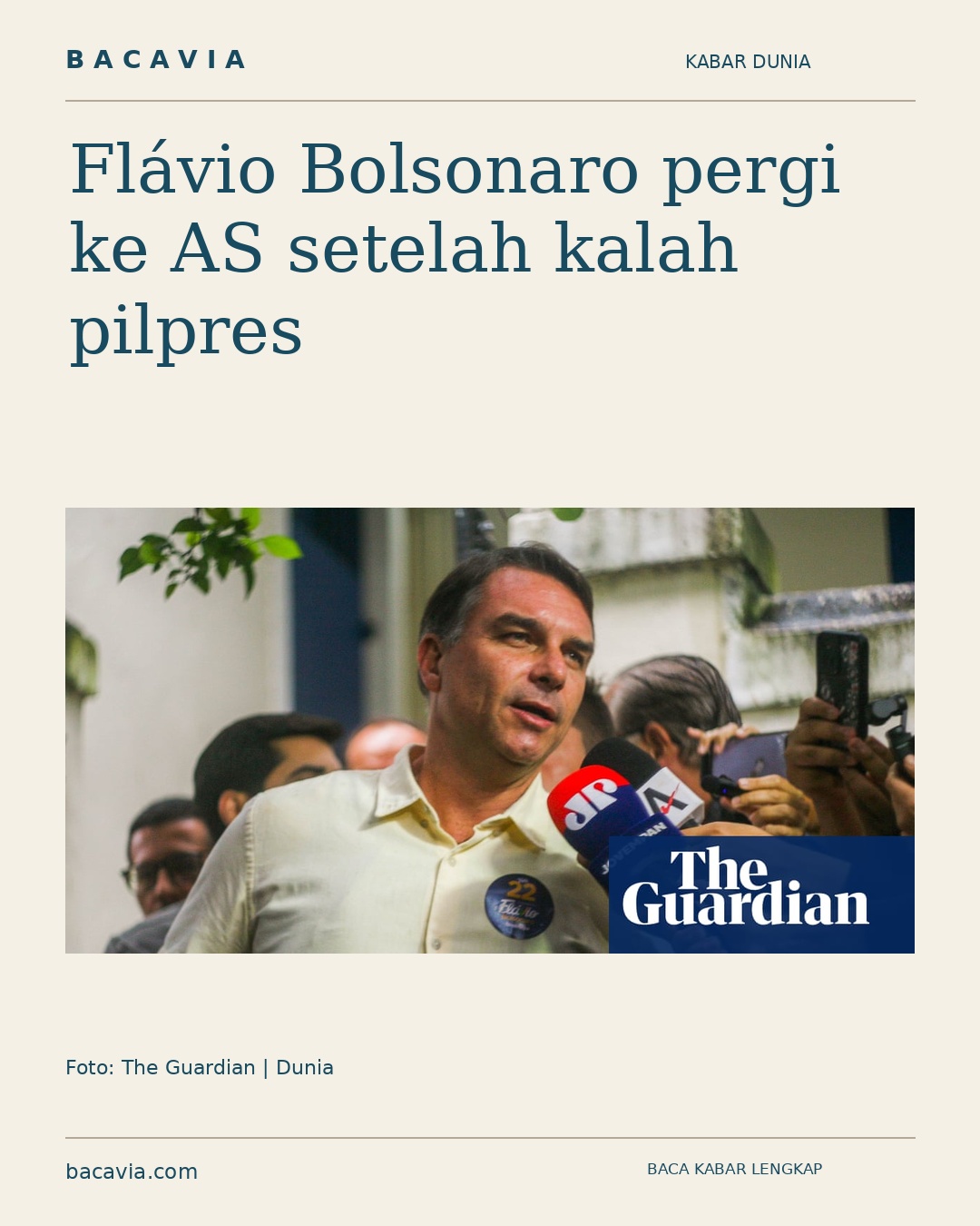 Kabar bergambar: Flávio Bolsonaro pergi ke AS setelah kalah pilpres