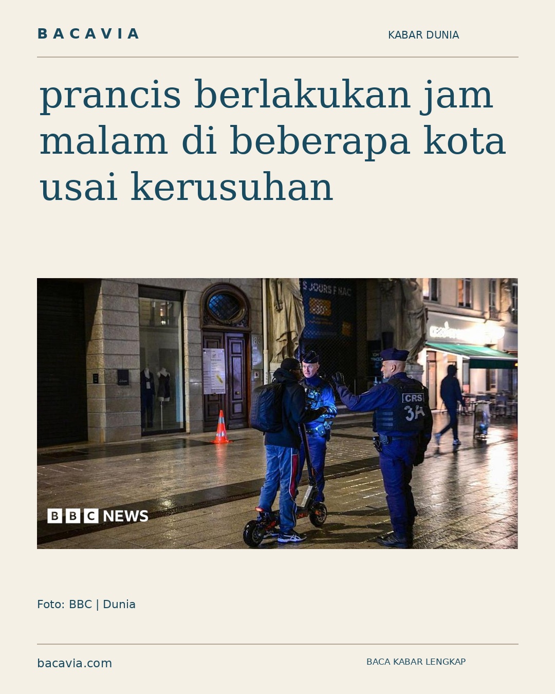 Kabar bergambar: prancis berlakukan jam malam di beberapa kota usai kerusuhan
