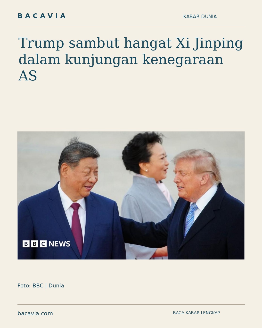 Trump sambut hangat Xi Jinping dalam kunjungan kenegaraan AS